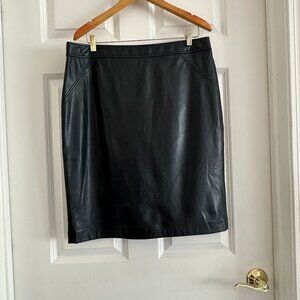 Roz & Ali Faux Leather Pencil Skirt – Size 16 Black